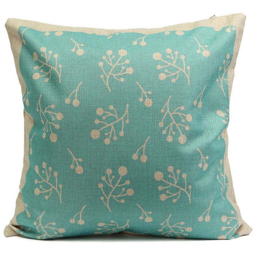 

New Vintage Blue Cotton Linen Throw Pillow Case