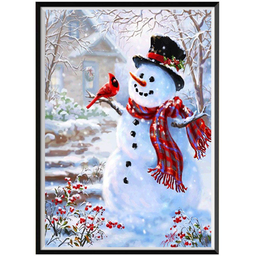 

NAIYUE J770 Snowman Print Draw 5D Diamond Painting Diamond Embroidery, Colormix