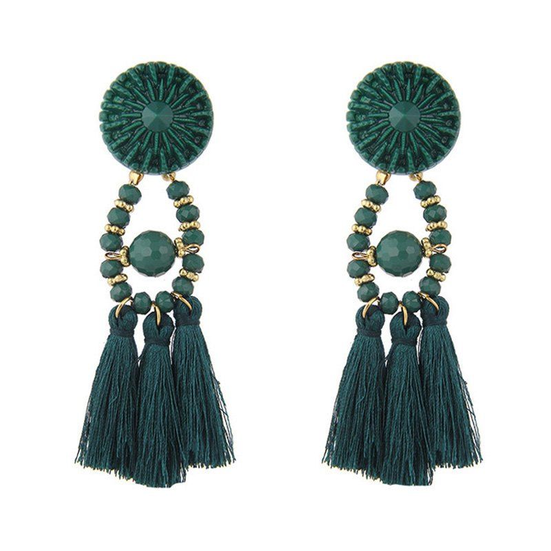 Online New Fashion Jewelry Vintage Ethnic Style Dangle Hanging Drops Tassels Earring For Women With Rhinestone Charm  