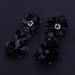 Handmade Stereo Flower Rhinestone String Beads Long Earrings -  