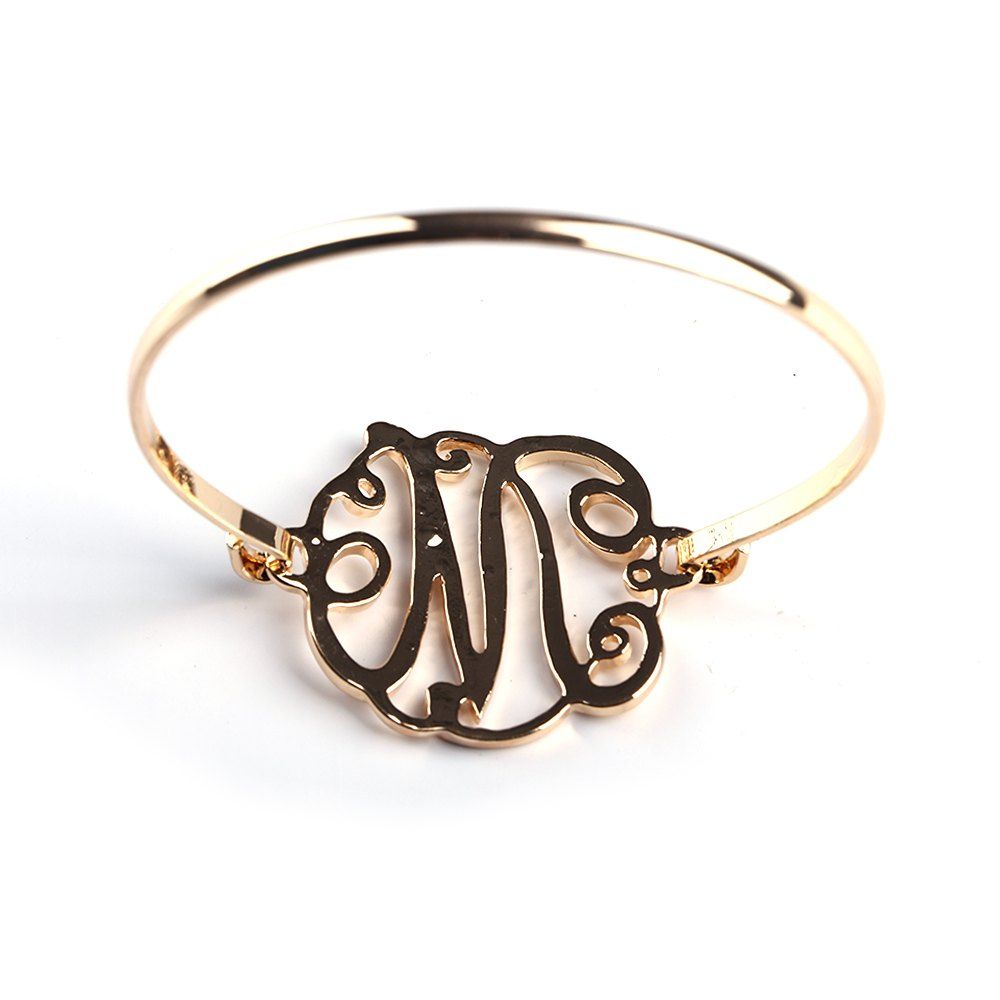 2018 Monogram Initial Script Bracelet M Rosegal Outfit Monogram Initial Script Bracelet M