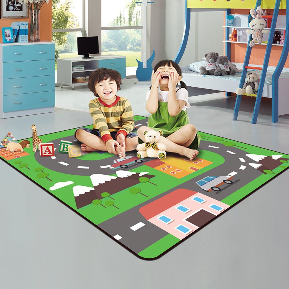 [60 OFF] Living Room Floor Mat Cartoon Simple Playing Game Printed Rectangle Mat Rosegal