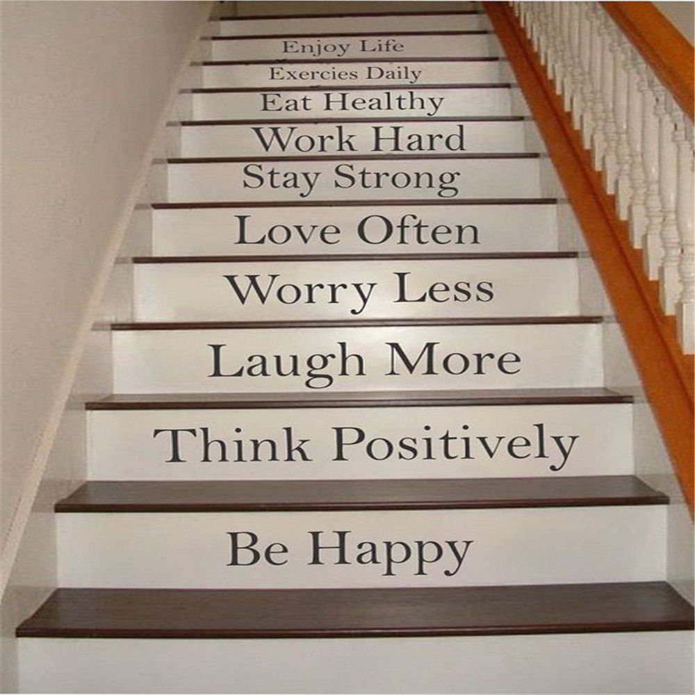 

Quote Wall StickerEnjoy Life Staircase Decorative Decal, Black