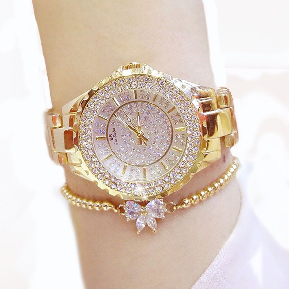 2019 Women Watches Luxury Brand New Geneva Ladies Quartz Rhinestone