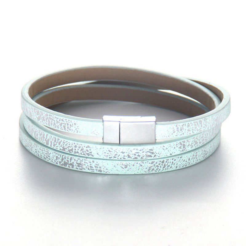 2018 Fashion Jewelry Serpentine Punk Style Multilayer Thin Leather Latest Fashion Jewelry Serpentine Punk Style Multilayer Thin Leather Magnet Casual Bracelets For Yong People