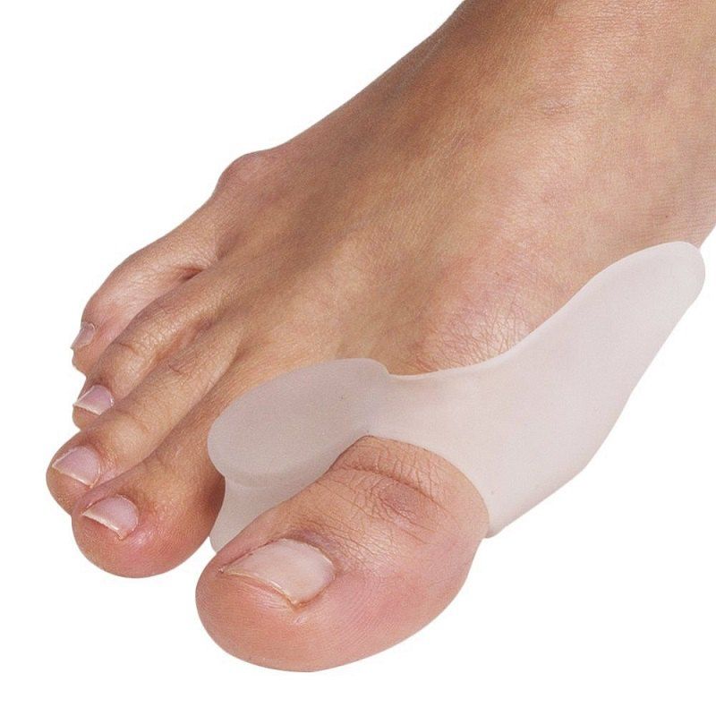 

Silicone Gel Foot Fingers Two Toe Separator Thumb Valgus Protector Bunion Adjuster Guard Feet Care, White