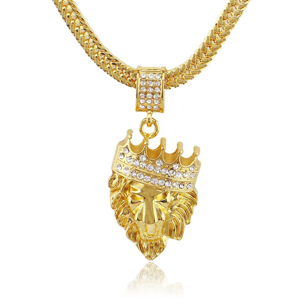 

Fashion Vintage Crown Diamond Crown Gold-Plated Necklace, Golden