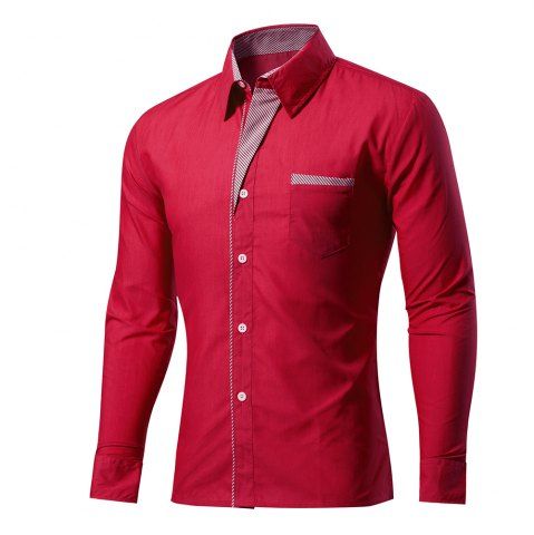 Camisa manga larga rojo vino Clearance