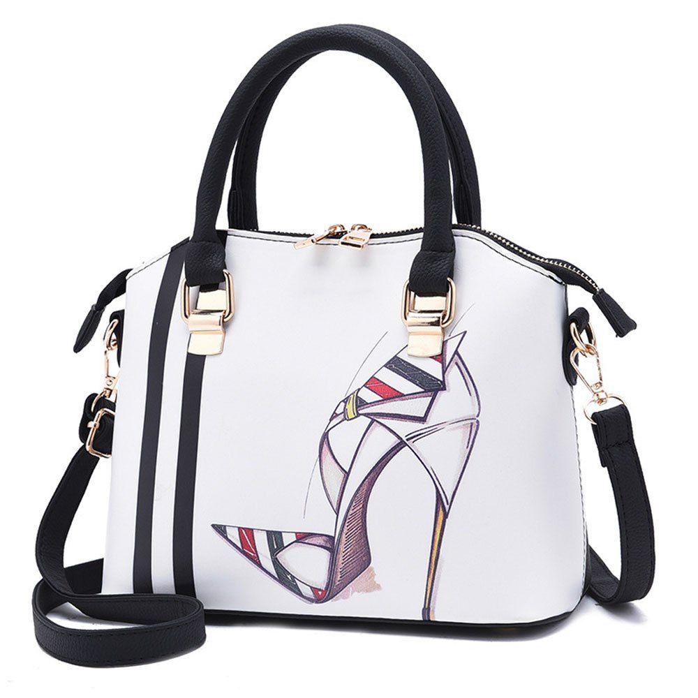 

Ladies New Fashion Printed Diagonal Shoulder Bag, White
