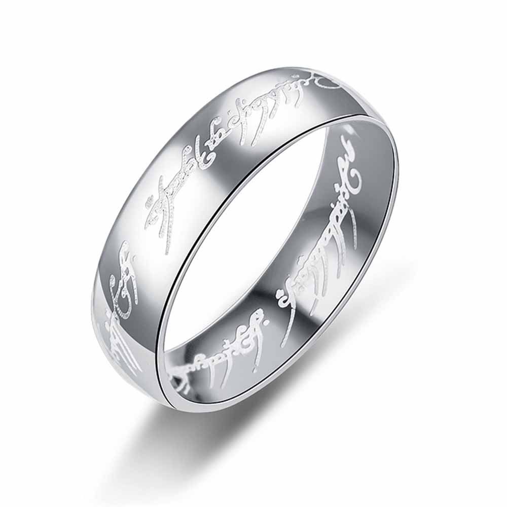 

Lord of The Rings Ring Men and Women Couples Titanium Steel Lord of The Rings, Silver