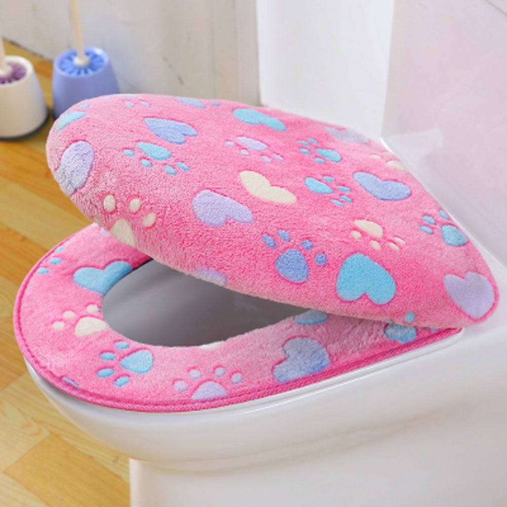 

Two-piece Zipper Waterproof Toilet Seat Cover, Pink