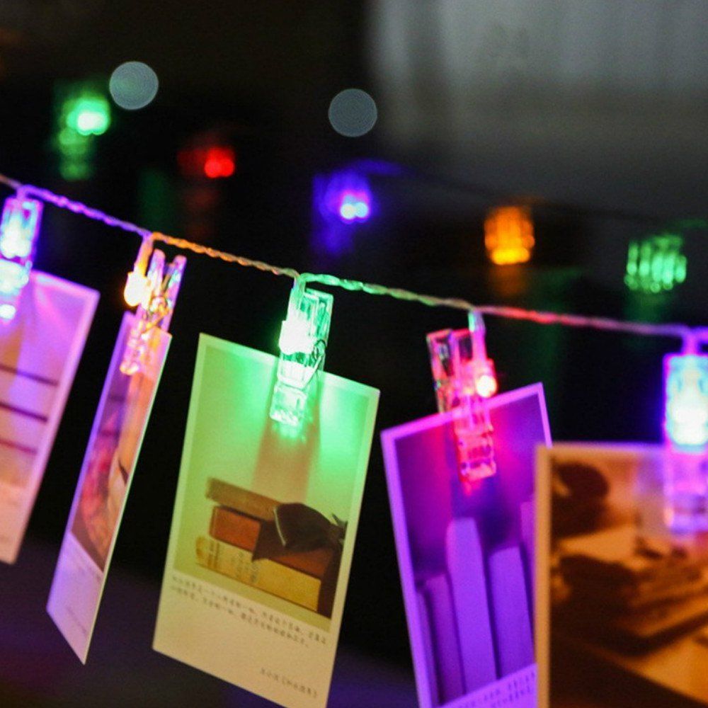 

Photo Card Wall Clip Fairy LED String Light Holiday Decoration, Colour