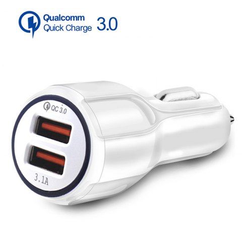 Ładowarka samochodowa QC 3.0 3.1A Dual USB za $1.59 / ~6zł