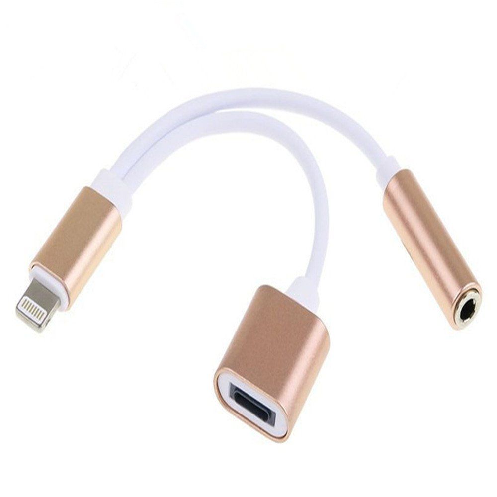 Câble Adaptateur écouteur Deuxenun Pour IPhone En CHAMPAGNE GOLD