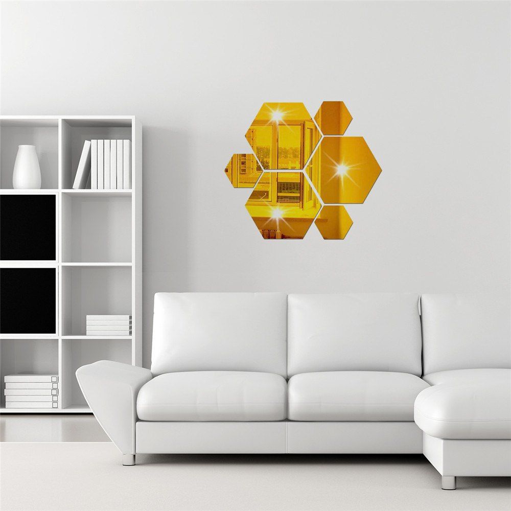 

Hexagonal Combined Home Decoration Wall Stickers, Golden