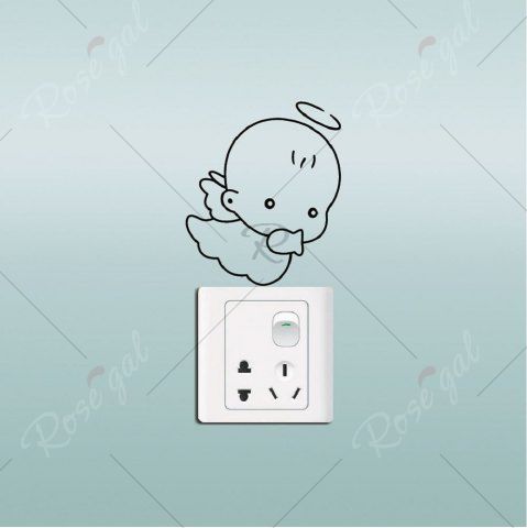 Dsu Lindo Bebe Angel Light Switch Sticker Creativo De Dibujos Animados Angel Vinilo Tatuajes De Pared Negro Rosegal Com Spain