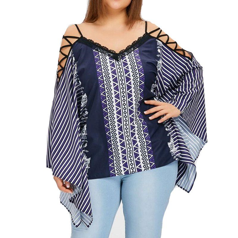 

2018 New Geometric Print Camisole T Shirt, Blue