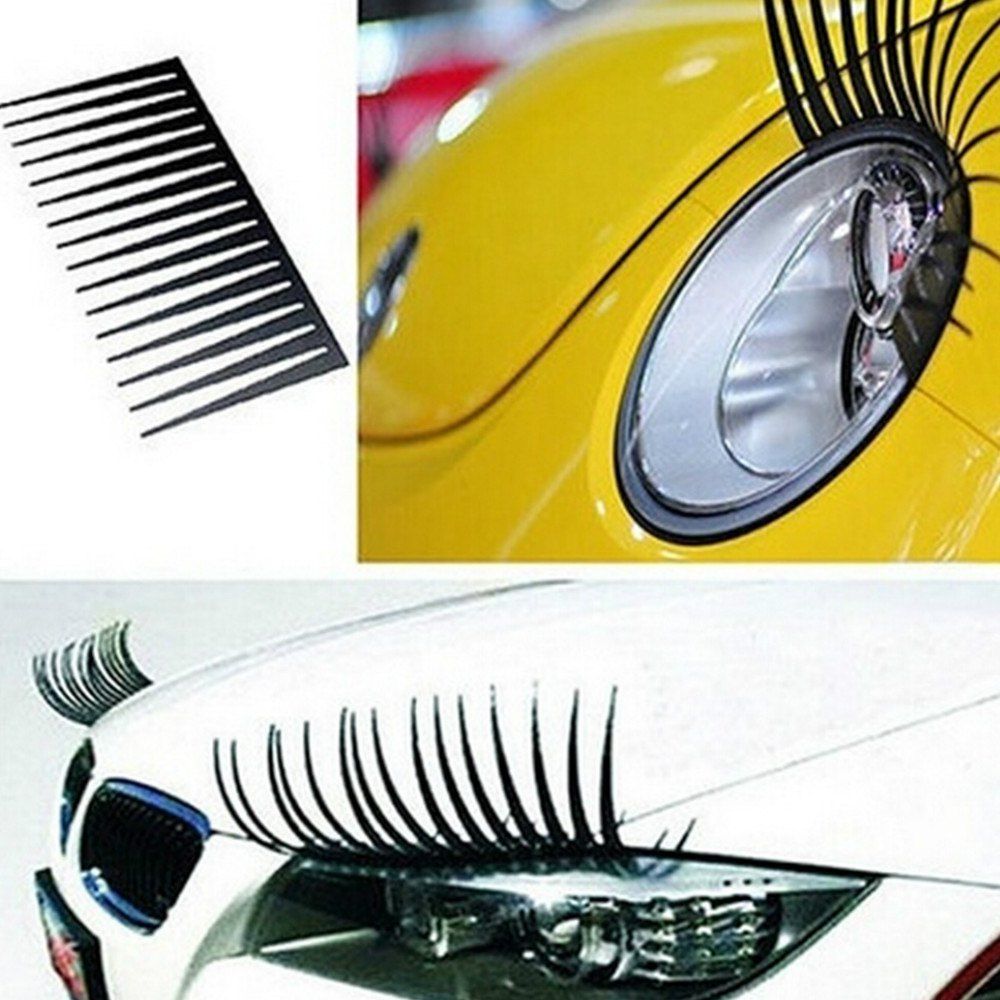 

2pcs 3D Charming Black Fake Eye Lash Sticker Car Headlight Decoration Funny Decal