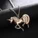 Fashion Unicorn Pendant Necklace Simple Charm Birthday Gift for Woman -  
