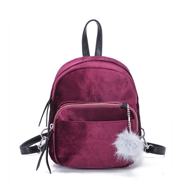 [36 OFF] Velvet Mini Backpack Travel Bag Rosegal