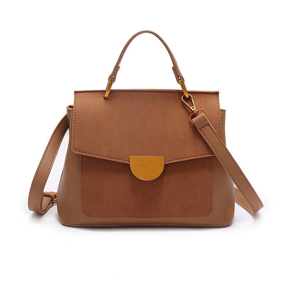 Tan Women Large Capacity Single Shoulder European American Antique Outfit Women Large Capacity Single Shoulder European American Antique Satchel Bag