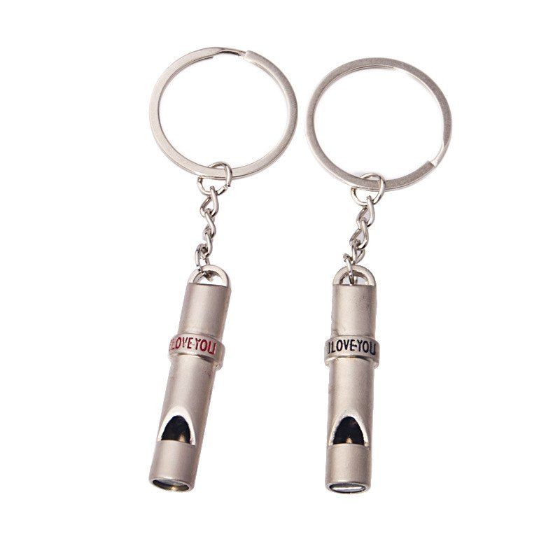 

Couples Whistle Key Chain Small Pendant 2PCS, Silver