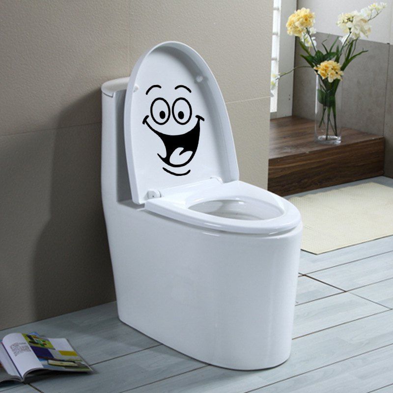 [48% OFF] Smile Face Laughing Toilet Stickers Diy Furniture Decoration ...