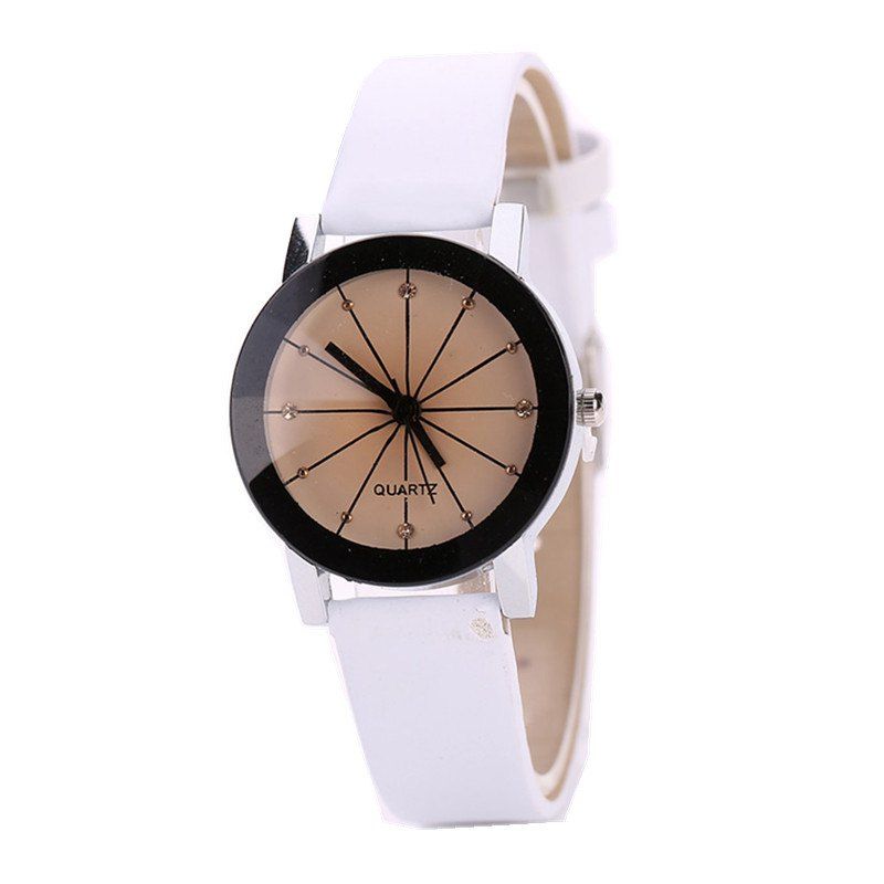 

DUOYA XR1976 Women Simple Leather Band Quartz Wrist Watch, White
