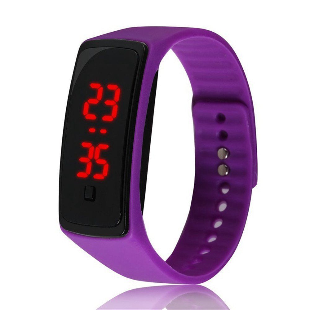 

V5 Fashion LED Digital Watch Children Silicone Wristwatch, Purple