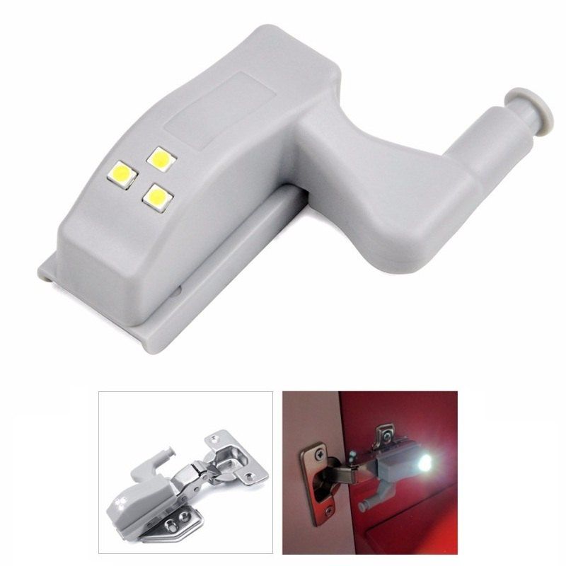 

LED Cabinet Hinge Light Induction Cupboard Closet Wardrobe Night Lamp Home Kitchen Bedroom Living Room Lighting 1PC, White light