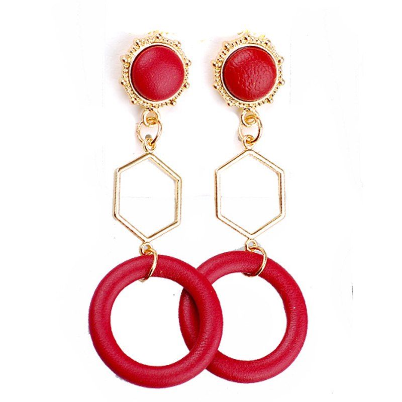 

Fashion Hyperbole Geometric Accessories Jewelry Earring for Woman, Red
