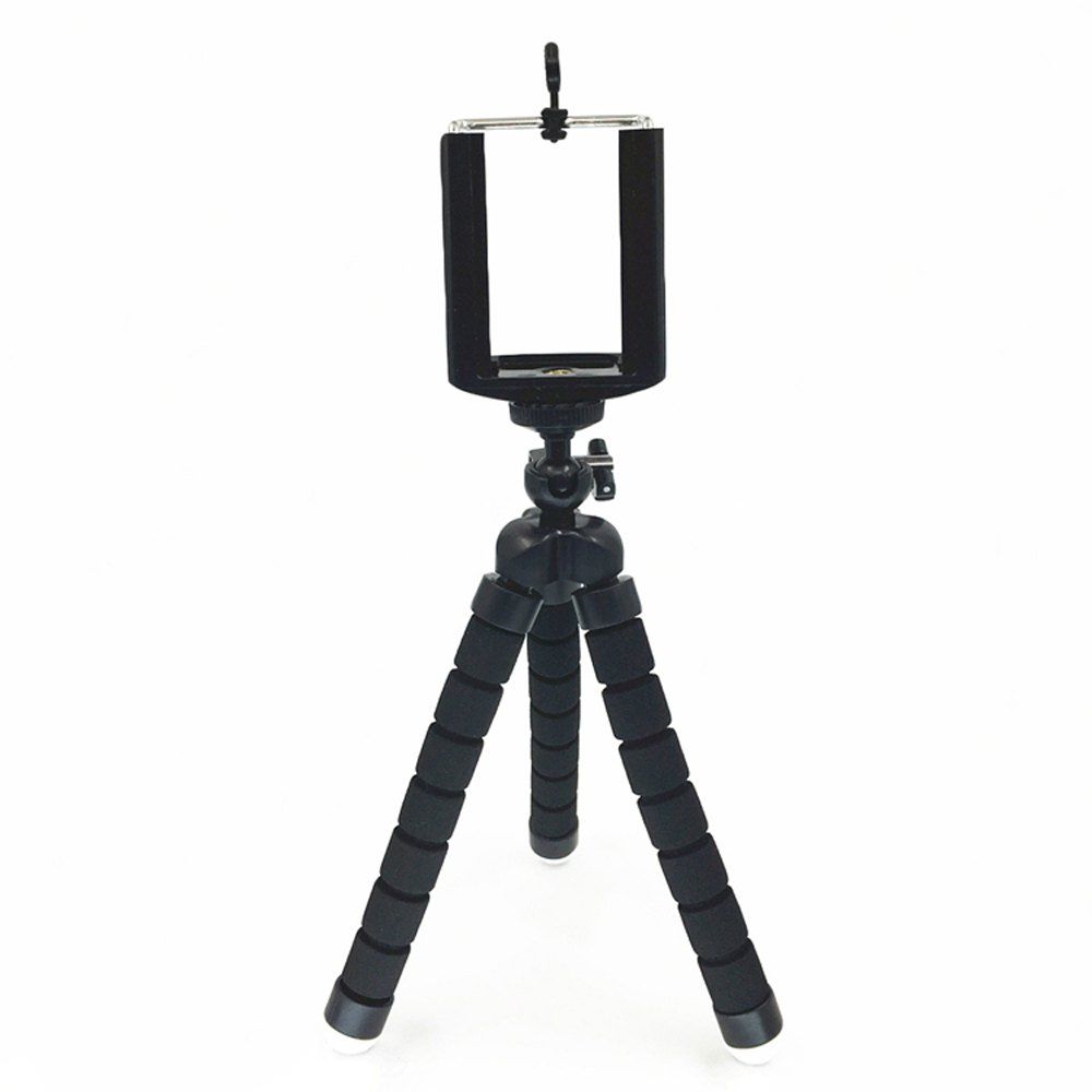 

Universal Compact Tripod Stand Flexible Octopus Phone Camera Selfie Stick Tripod Mount for Smartphone/Digital Camera, Black