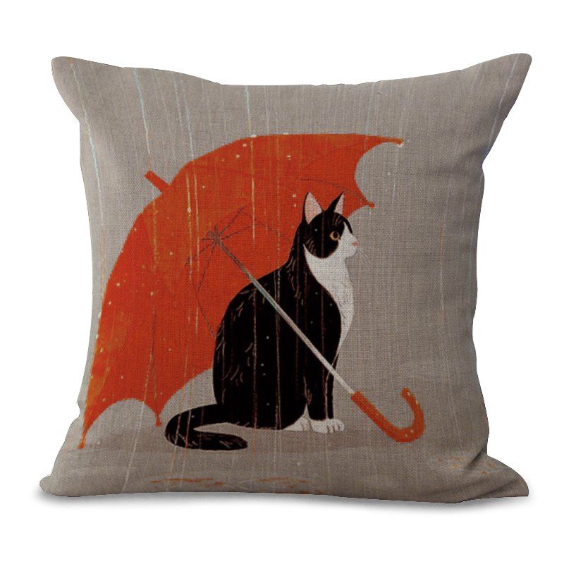 

A1111 - 4 Cartoon Creative Sofa Cushion Cover Simple Office Pillow Meow Star Pillow 45 x 45 cm, Colormix