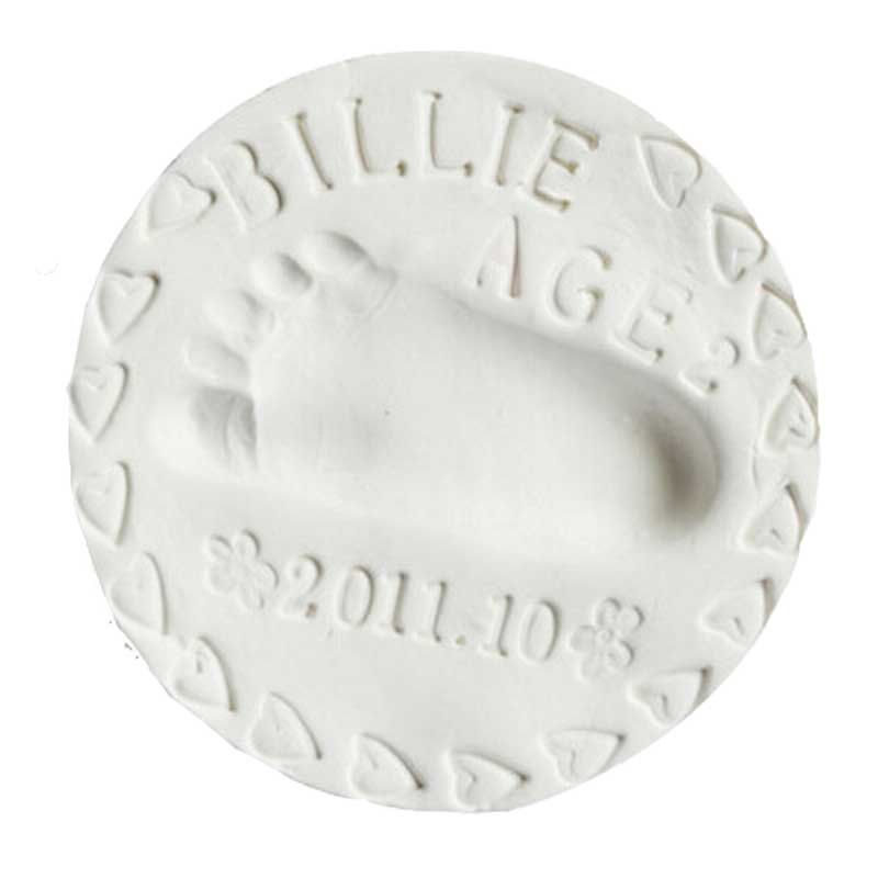 

Baby Handprint Footprint Natural Calcium Inkpad Modeling Clay for Parent-child Interactive, White