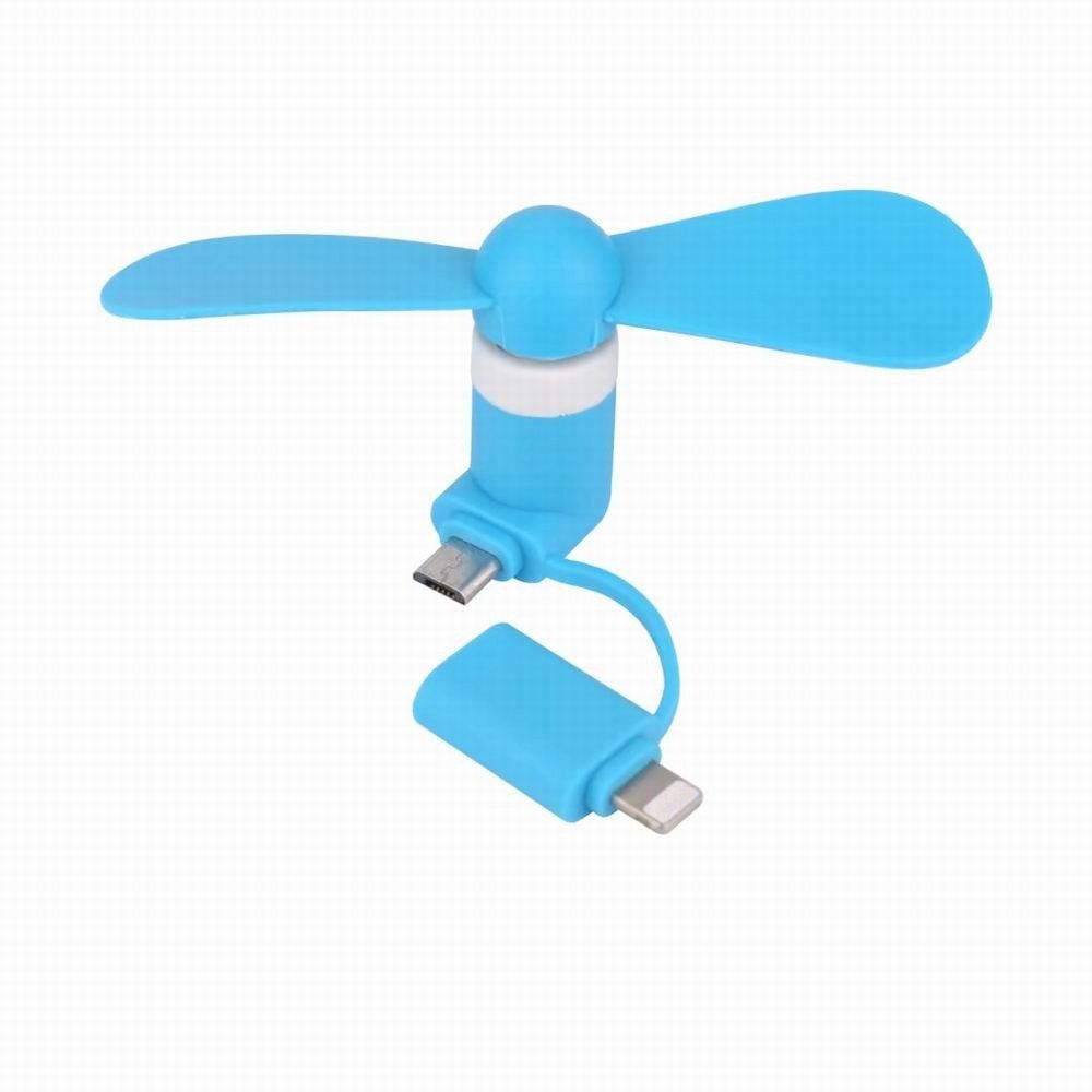 

Mini 2 in 1 Portable Micro USB Hand Fan for iPhone 5/6/Samsung/HTC/Android OTG Smartphones USB Gadget, Blue