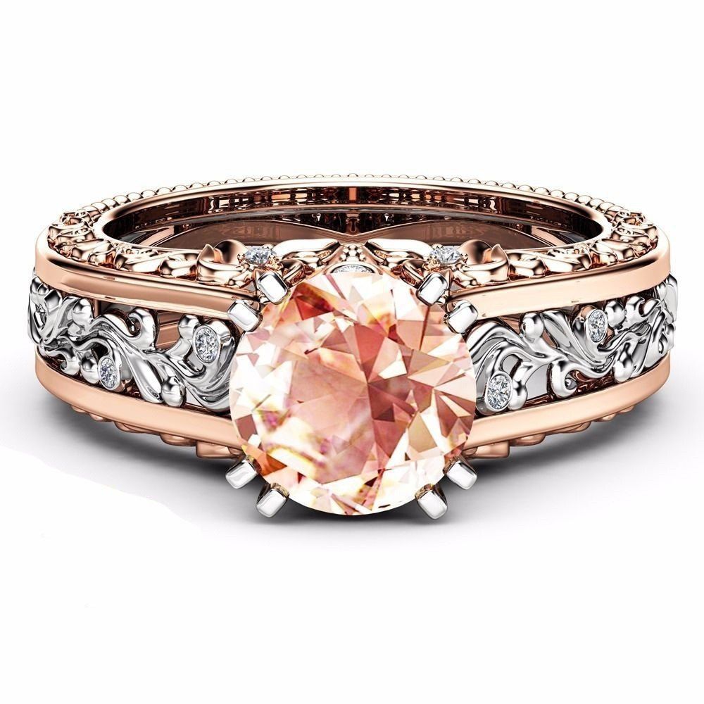 31% OFF Colored Gemstone Rose Gold Color Ring | Rosegal