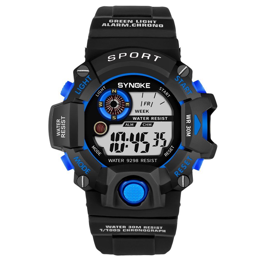 

SYNOKE LED Luminous Waterproof Anti-Freezing Student Electronic Watch, Blue;black;red;army green;black and yellow