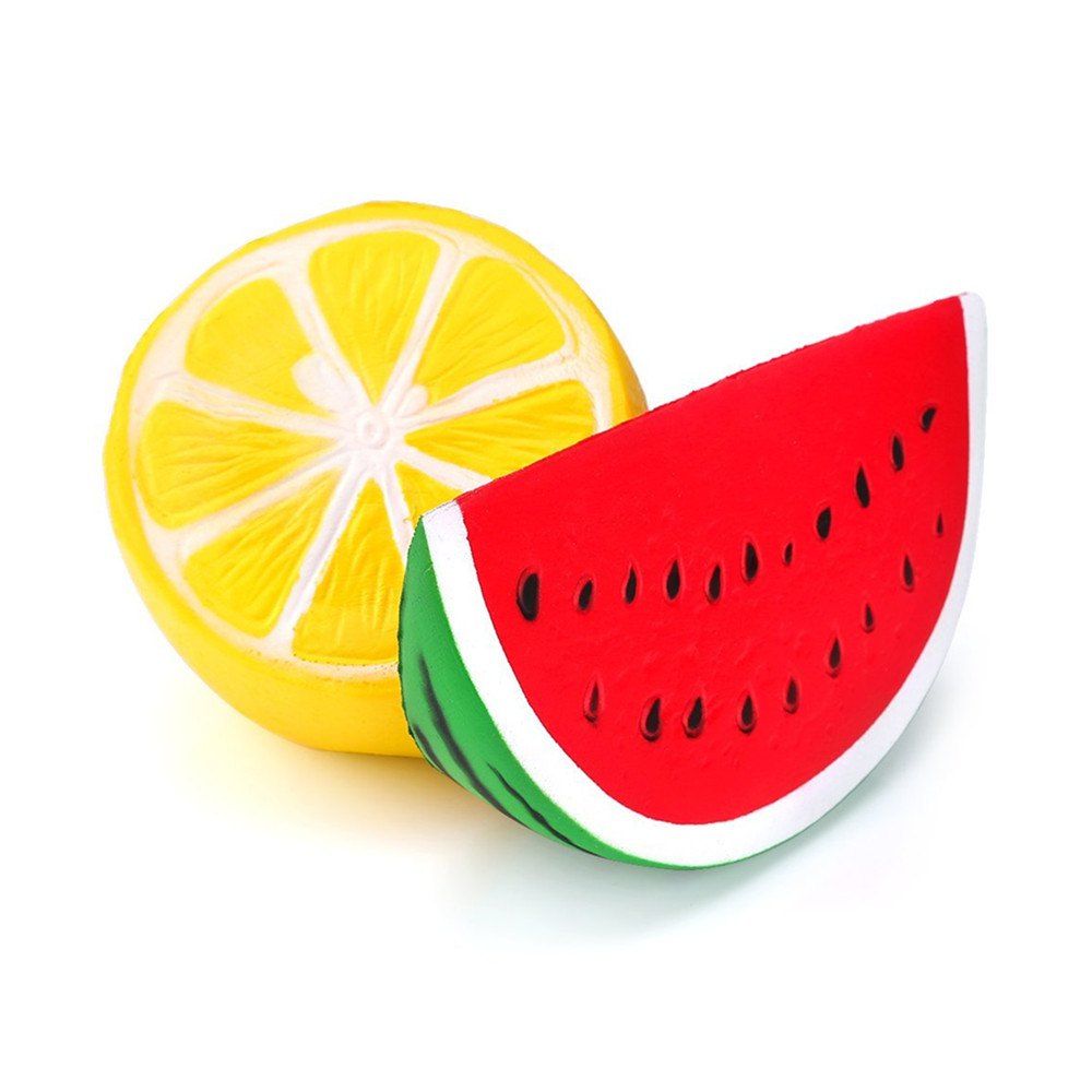 

Jumbo Squishy Lemon and Watermelon Stress Relief Soft Toy for Kids and Adult 2PCS, Yellow and red