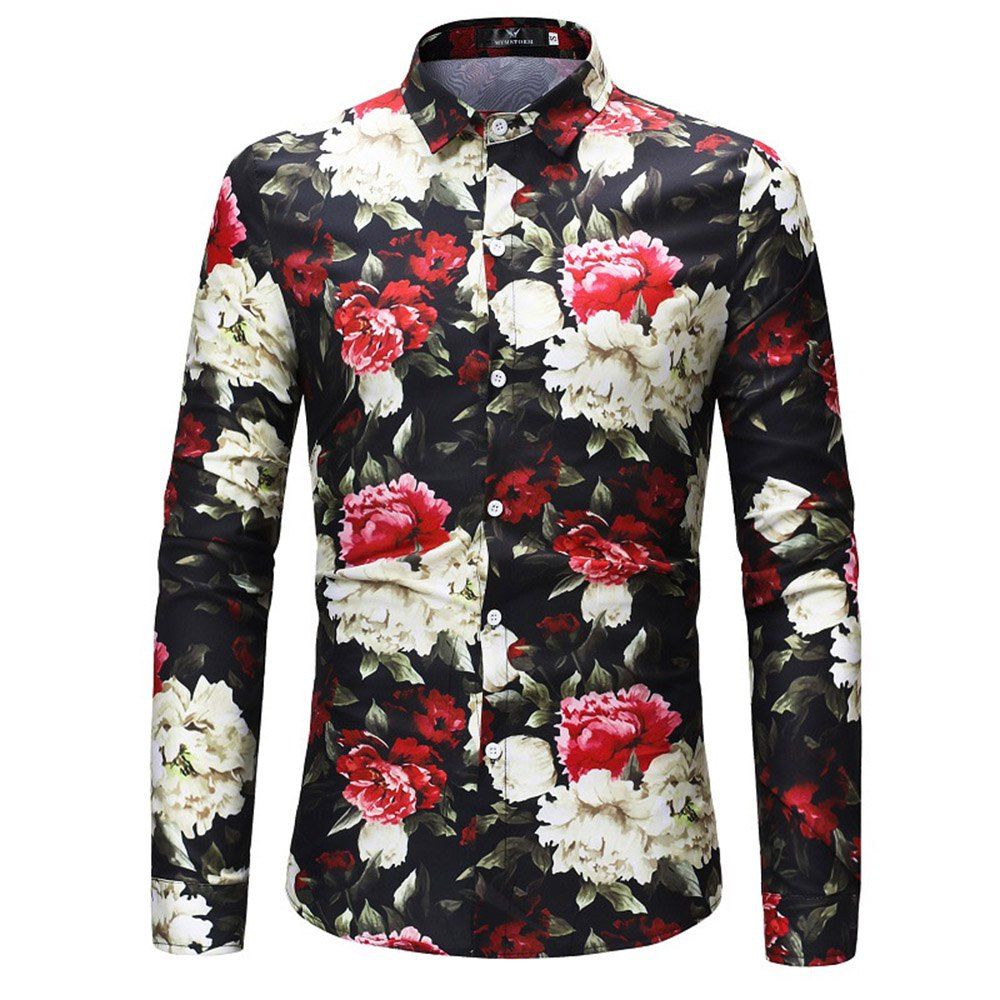 camisa floral hombre