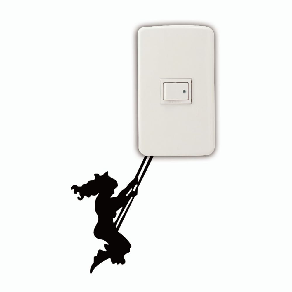 

DSU Girl Swinging Switch Sticker Creative Cartoon Silhouette Vinyl Wall Sticker, Black