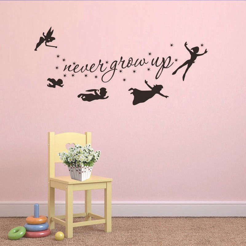 

Wall Stickers Nursery'S Decor Removable Spirit and Never Give Up, Black