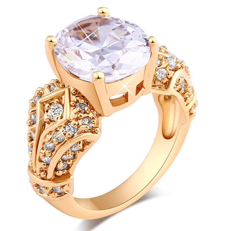 Shop Fashion Micro-inlaid Luxury Classic Royal Zircon Ring J0582  