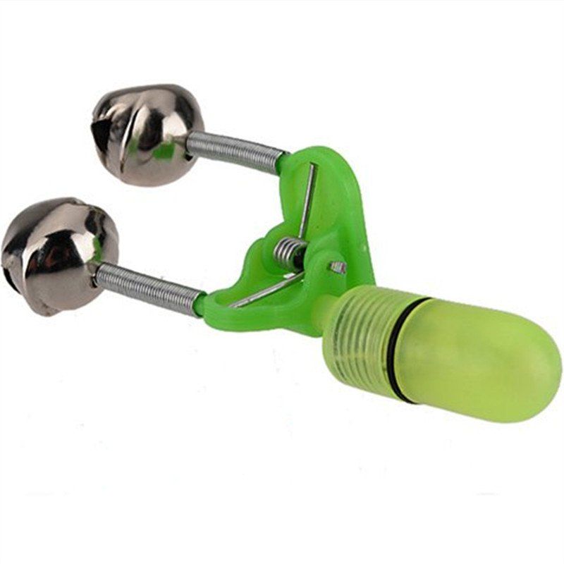 

Feeder Twin Rod Tip Fish Bell Alarm Fishing Tackle, Green