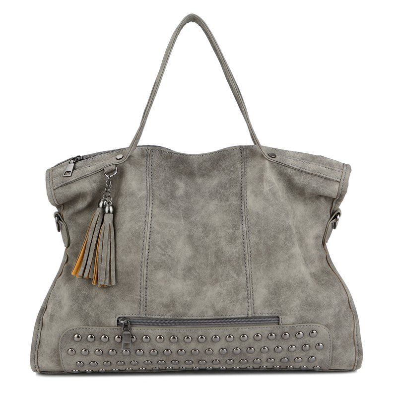 

Scrub Rivets Portable Motorcycle Shoulder Bag, Gray