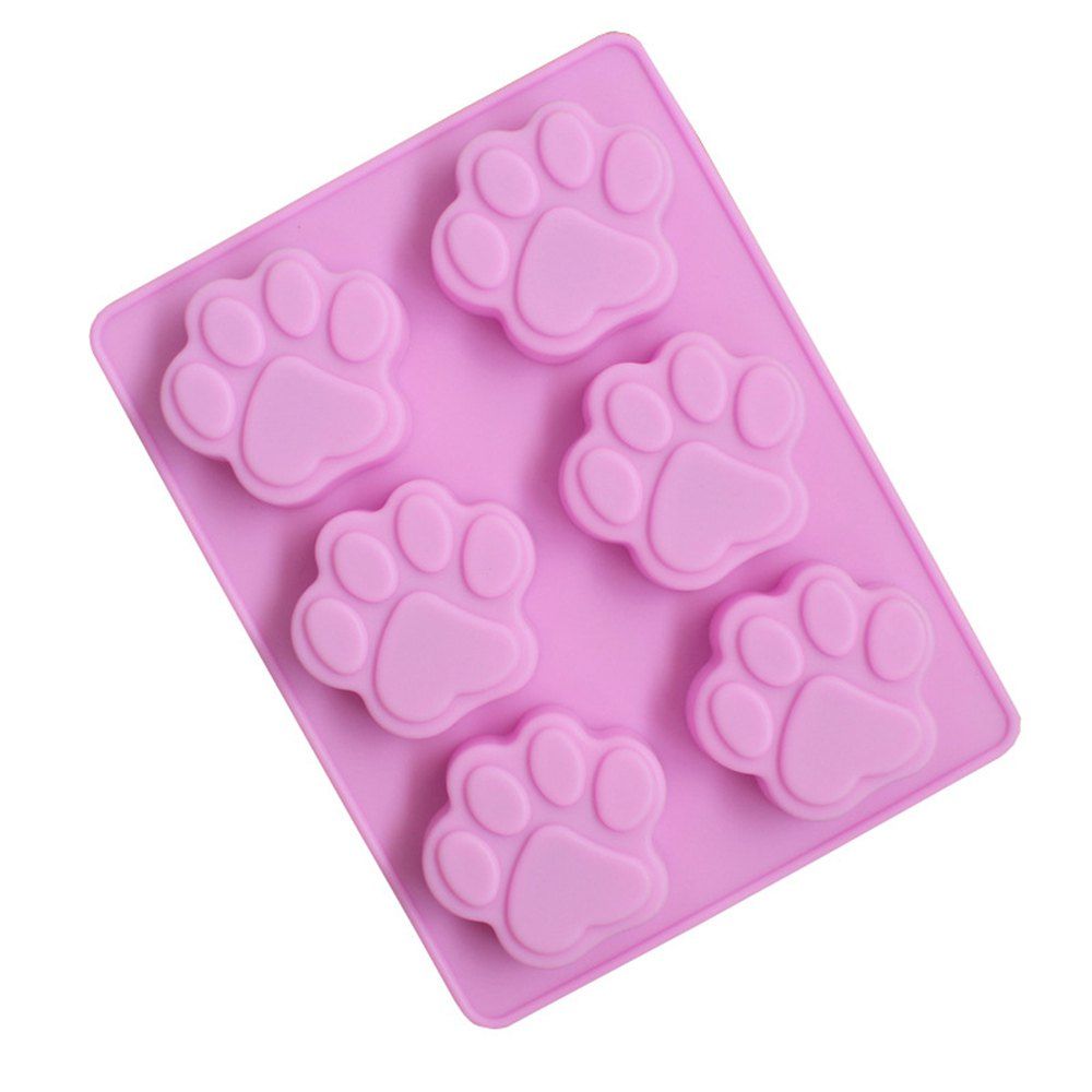 

Creative Six Dog Footprints Silicone Cake Chocolate Cookie Mold, Pink
