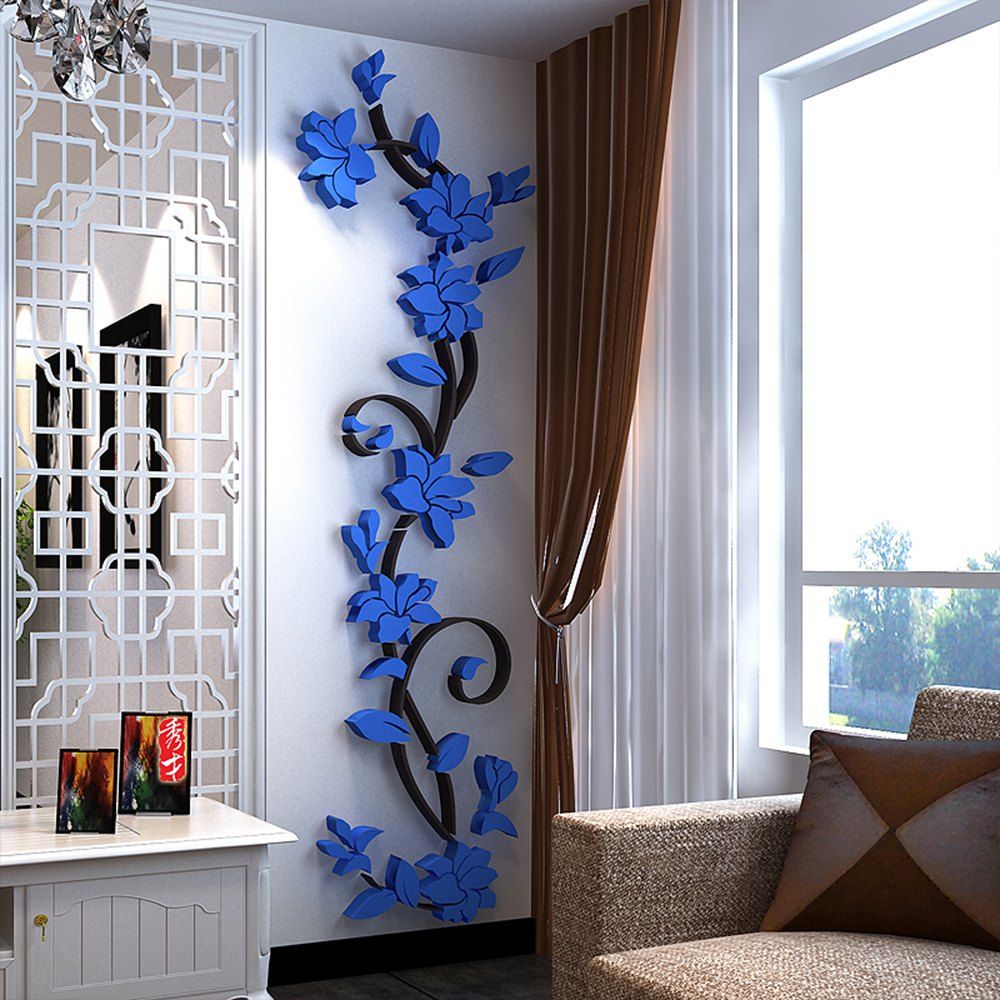 

3D Fashion Stereo The Living Room Wall Stickers, Royal blue