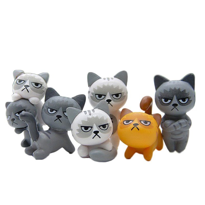 

Super Cute Lovely Unhappy Cats Action Figure Toy Kids Gifts 6pcs, Multi-a
