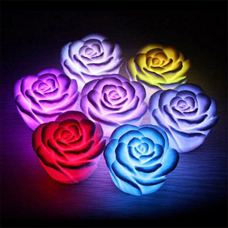 

Night Lamp Color Changed Romantic Rose Flower Light, Multi