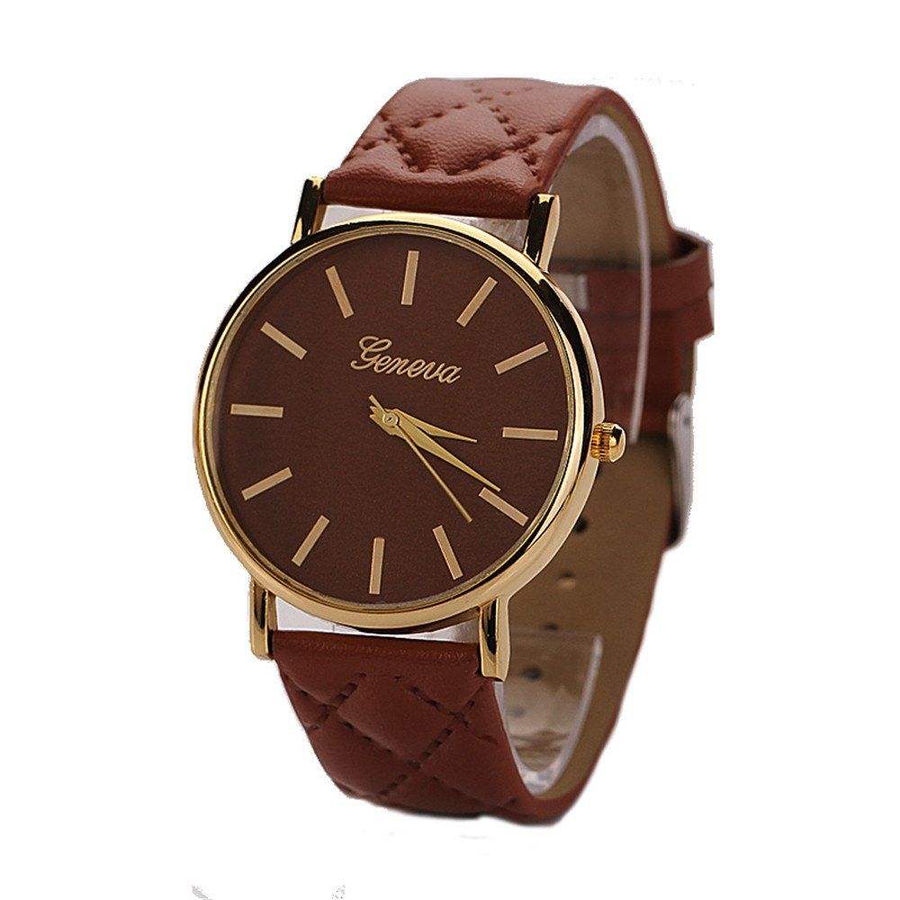 

Geneva XR781 Women Men Analog Quartz Leather Wrist Watch, Brown