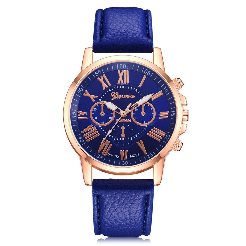 

Geneva XR740 Women Simple Analog Quartz PU Leather Wrist Watch, Blue